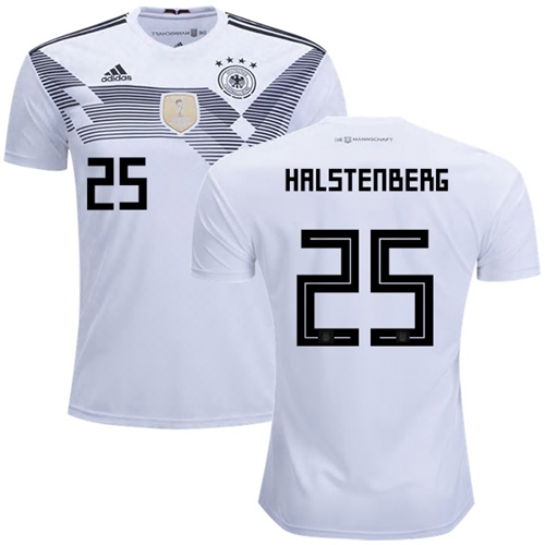 Germany #25 Halstenberg White Home Soccer Country Jersey